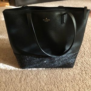 Black glitter Kate Spade penny greta